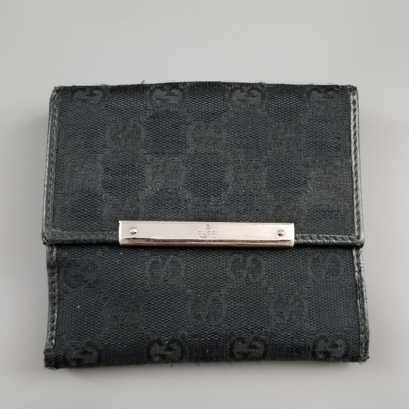 GUCCI GG Vintage Classic Double Sided Flap Wallet Signature Signature Italy - Picture 1 of 16